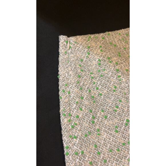 PAULE KA Paris Off White & Green with Fringe  Skirt ~  M ~ "sample" ~   NEW - Picture 7 of 11